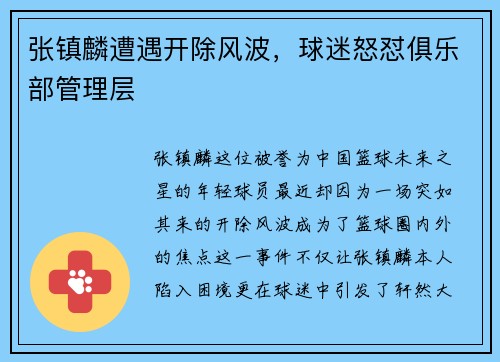 张镇麟遭遇开除风波，球迷怒怼俱乐部管理层